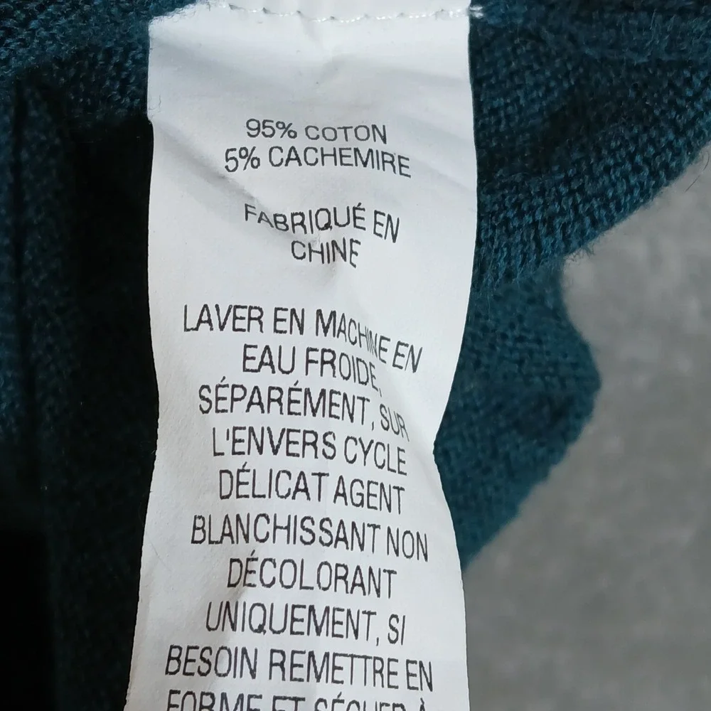 L.L.Bean V-Neck Sweater Mens M-Tall Cotton Cashmere Casual Work
